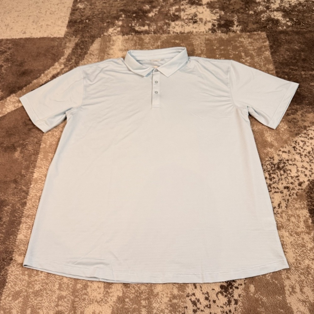Swannies‎ Golf Polo Shirt Mens 3XL Blue Geometric Stretch Casual Short Sleeve